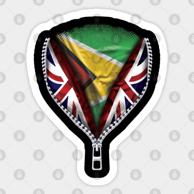 Guyanese Flag  Guyana Flag zipped British Flag - Gift for Guyanese From Guyana Sticker by Country Flags